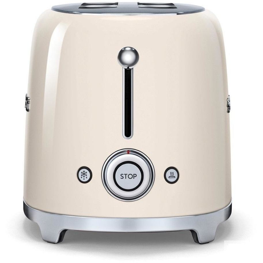 Smeg TSF02CREU Tostapane 4 Fette 1500 W, 6 Livelli di Doratura, 3 Programmi Preimpostati, Colore Panna