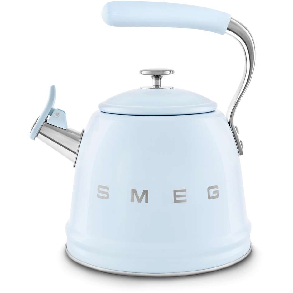 Smeg WKF01PB Bollitore a Fischio 50's Style in Acciaio Inox 2,3 L Colore Azzurro