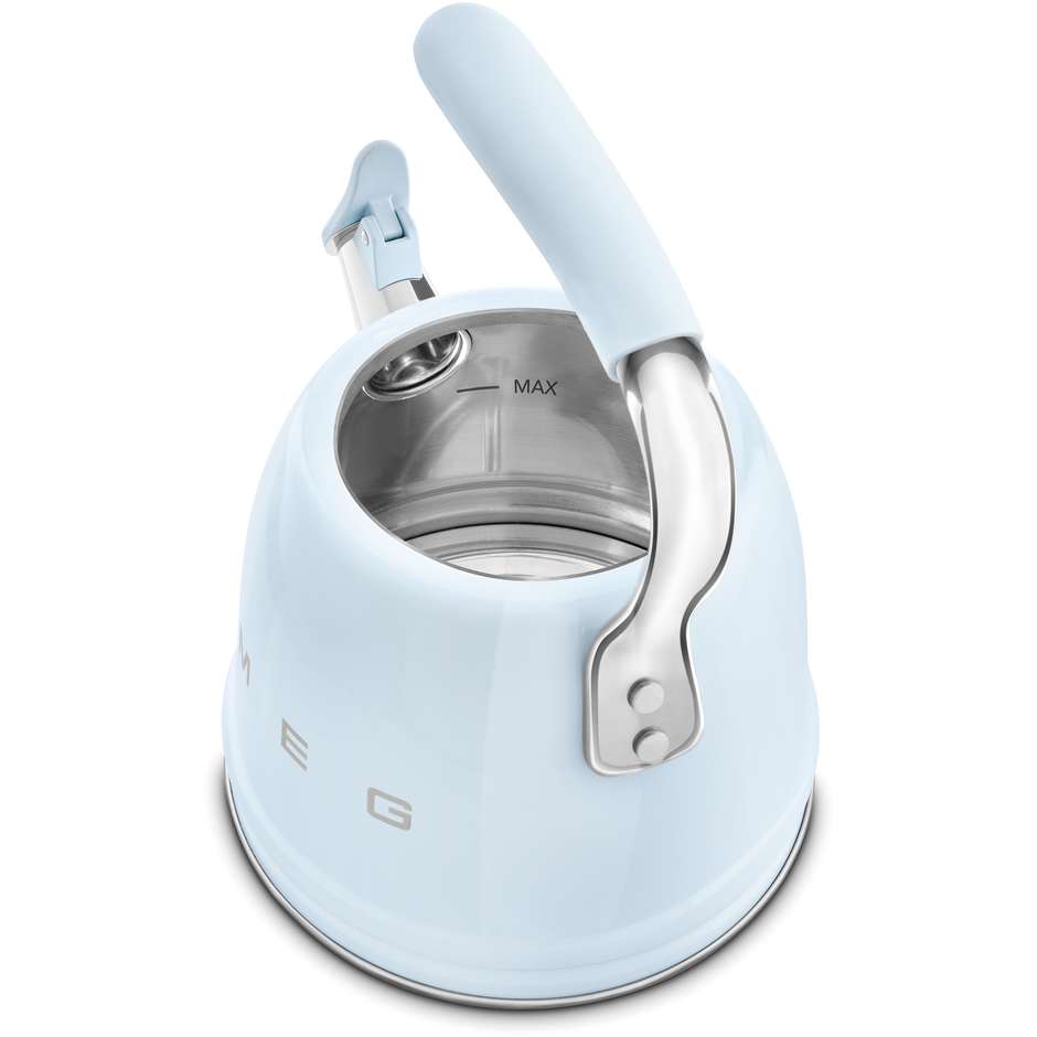 Smeg WKF01PB Bollitore a Fischio 50's Style in Acciaio Inox 2,3 L Colore Azzurro