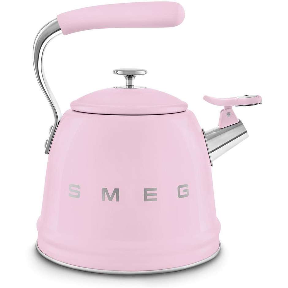 Smeg WKF01PK Bollitore con fischio 2,3 L, per induzione e gas, rosa lucido