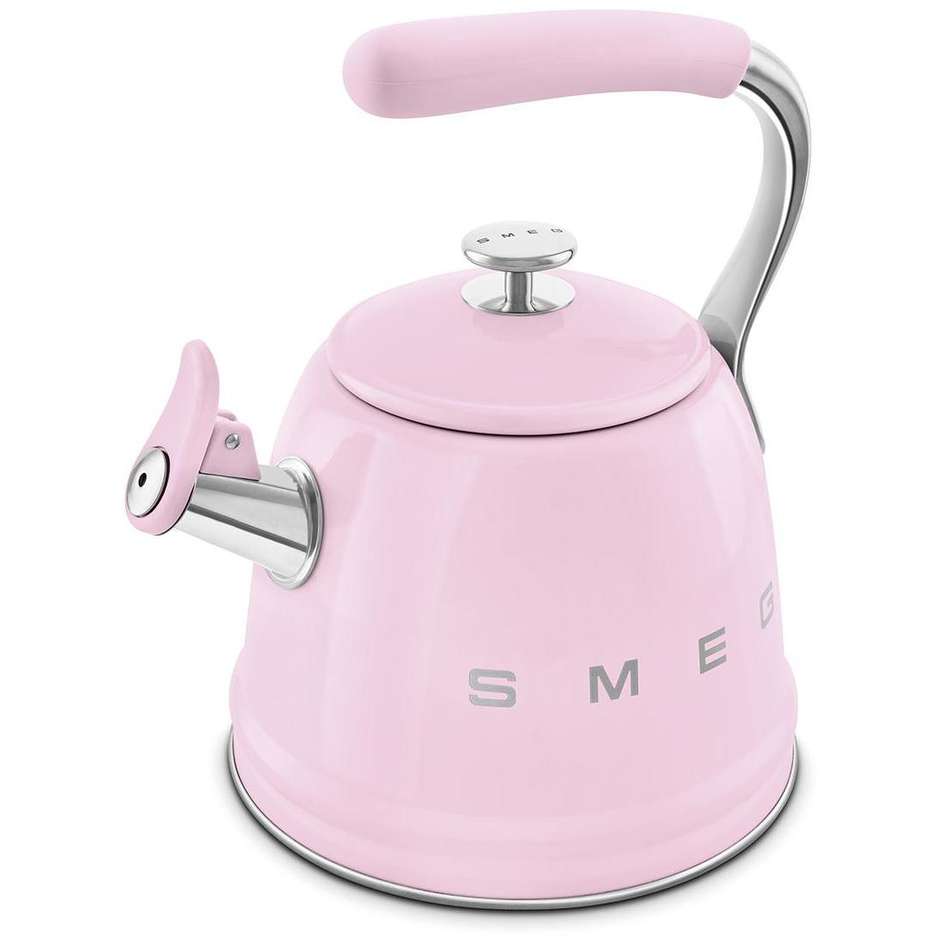 Smeg WKF01PK Bollitore con Fischio 50's Style 2,3 L Acciaio Inox Rosa Lucido