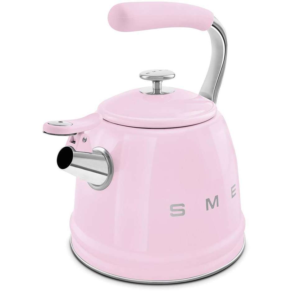 Smeg WKF01PK Bollitore in Acciaio Inox con Fischio di Segnalazione Capacitàà 2.3 Lt Colore Rosa