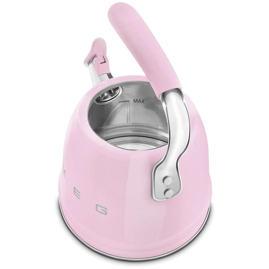 Smeg WKF01PK Bollitore Tradizionale con Fischio per Piano Cottura e Induzione 2,3 L Rosa Pastello