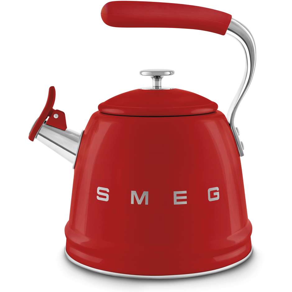 Smeg WKF01RD Bollitore Tradizionale con Fischio per Piano Cottura e Induzione 2,3 L Rosso Lucido