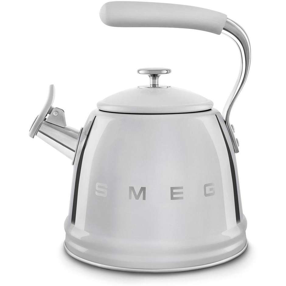 Smeg WKF01SS Bollitore con fischio 2,3 L, gas e induzione, inox lucido