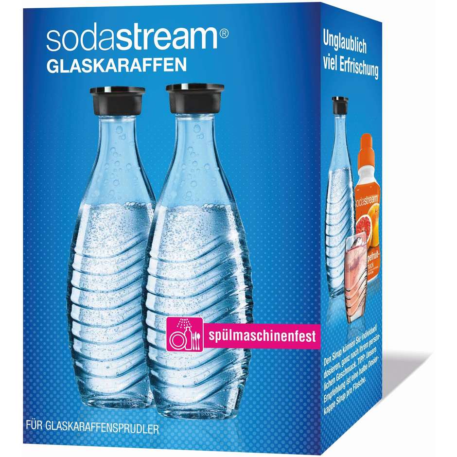 SodaStream 2270063 Set 2 Bottiglie in Vetro da 0.75 L per Gasatori Crystal e Duo Lavabili in Lavastoviglie