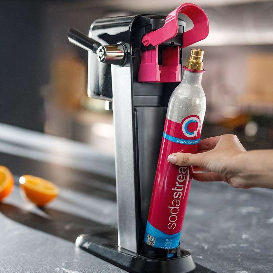 SodaStream ART nero e acciaio con bottiglia 1 L e ricarica 60 L