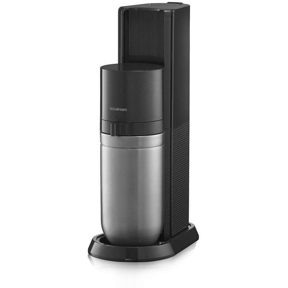 SodaStream Duo Gasatore d'Acqua Doppio Uso per Bottiglie in Vetro e Plastica con Cilindro Quick Connect Nero e Inox