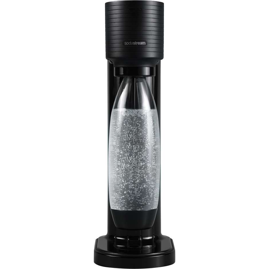 SodaStream Gaia Gasatore d'Acqua Manuale con Bottiglia Lavabile in Lavastoviglie e Cilindro CO2 Quick Connect Nero