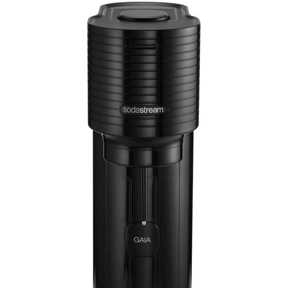 SodaStream Gaia Gasatore d'Acqua Manuale con Bottiglia Lavabile in Lavastoviglie e Cilindro CO2 Quick Connect Nero