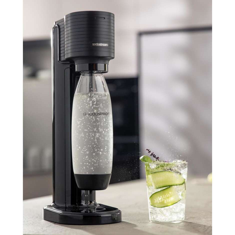 SodaStream Gaia nero con bottiglia PET 1 L e ricarica