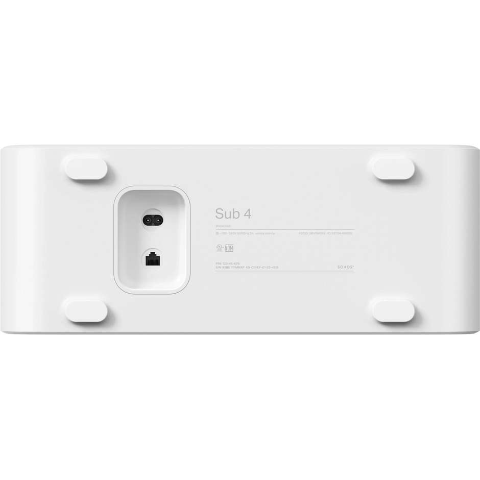 Sonos Sub 4 subwoofer wireless bianco con due woofer force-canceling