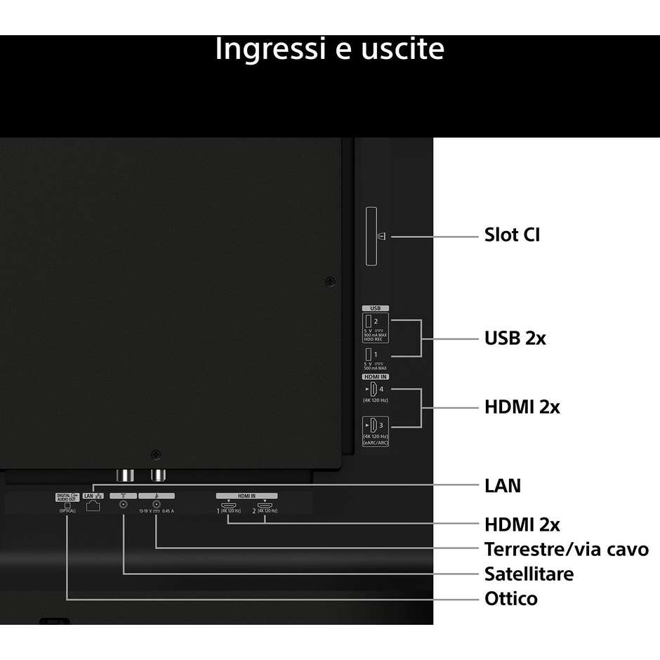 Sony Bravia 6 K77A65PB Smart TV 77" OLED 4K Ultra HD 120 Hz XR Processor Google TV Nero
