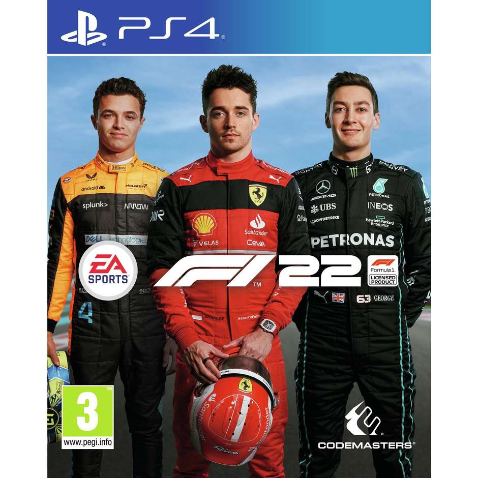 Sony F1 2022 Videogioco per PlayStation 4 PEGI 3
