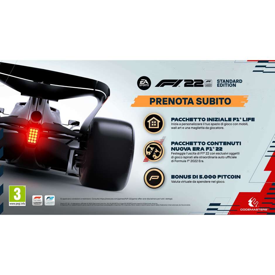 Sony F1 2022 Videogioco per PlayStation 4 PEGI 3