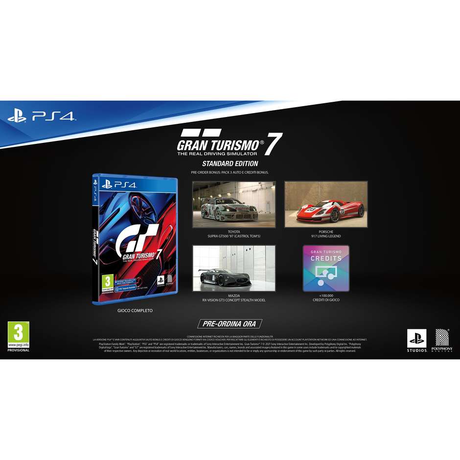 Sony Gran Turismo 7 Videogioco per PlayStation 4 PEGI 3