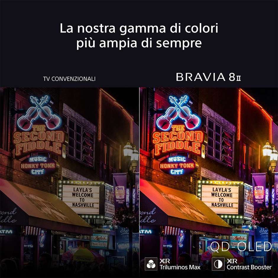 Sony K55XR8M25BP TV OLED 55" 4K Ultra HD Smart TV Wi-Fi Classe F Colore Nero