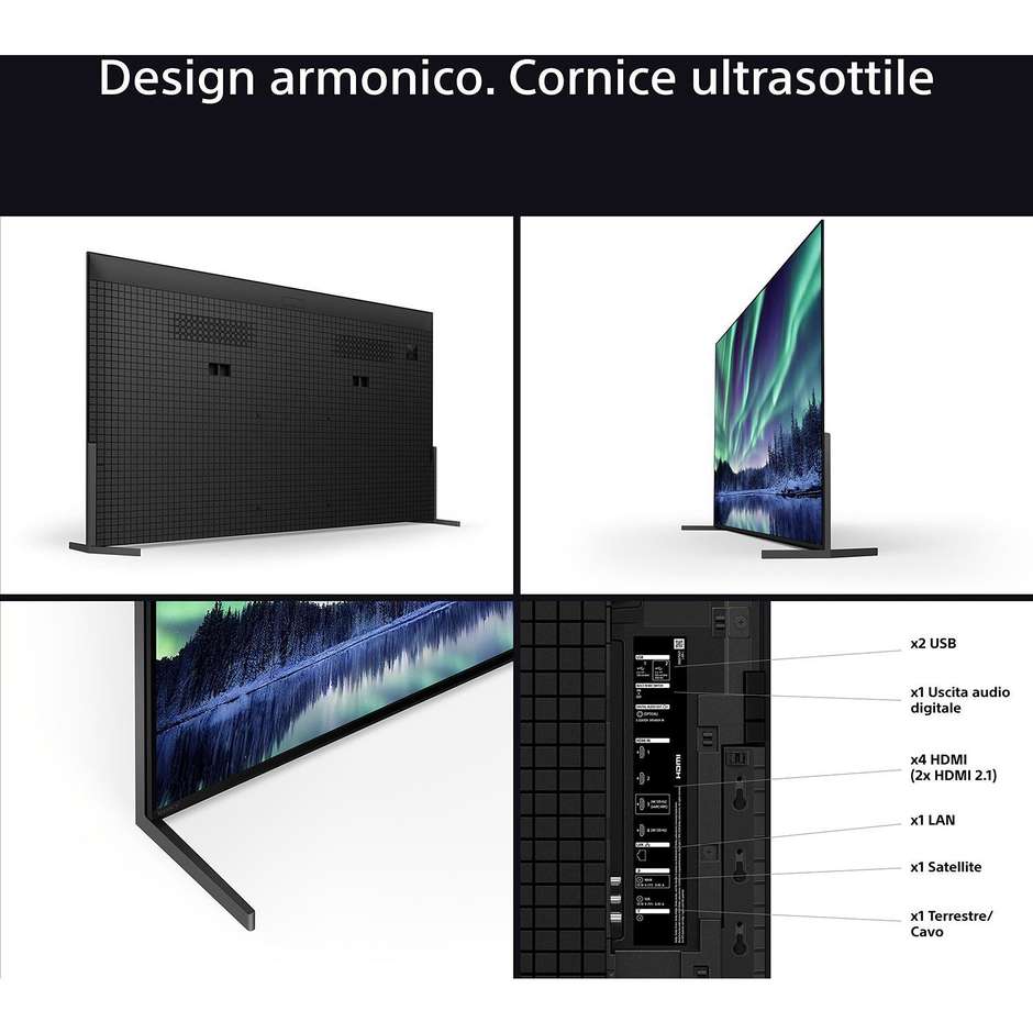 Sony K55XR8M25BP TV OLED 55" 4K Ultra HD Smart TV Wi-Fi Classe F Colore Nero