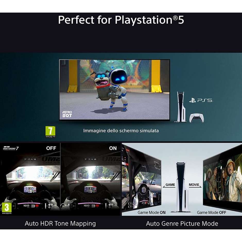 Sony K55XR8M25BP TV OLED 55" 4K Ultra HD Smart TV Wi-Fi Classe F Colore Nero