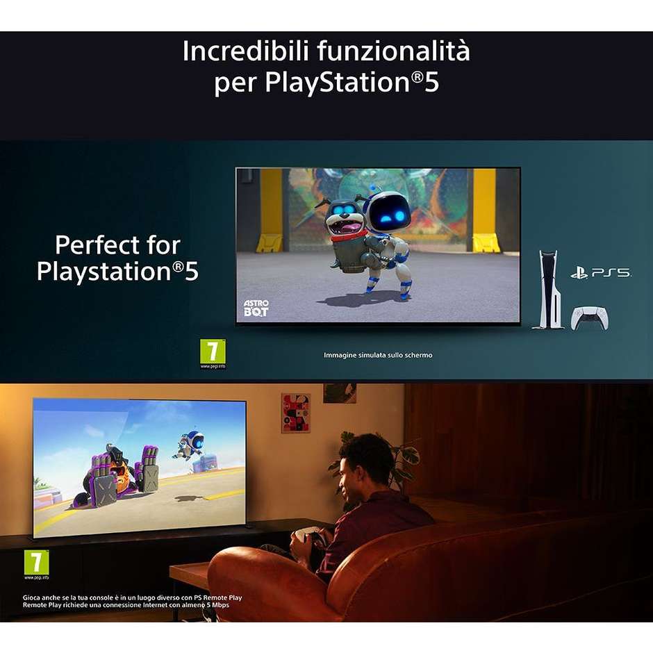 Sony K55XR8M25BP TV OLED 55" 4K Ultra HD Smart TV Wi-Fi Classe F Colore Nero