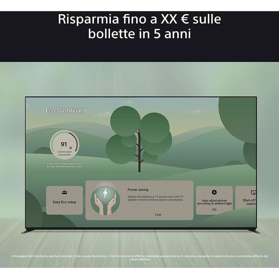 Sony K55XR8M25BP TV OLED 55" 4K Ultra HD Smart TV Wi-Fi Classe F Colore Nero