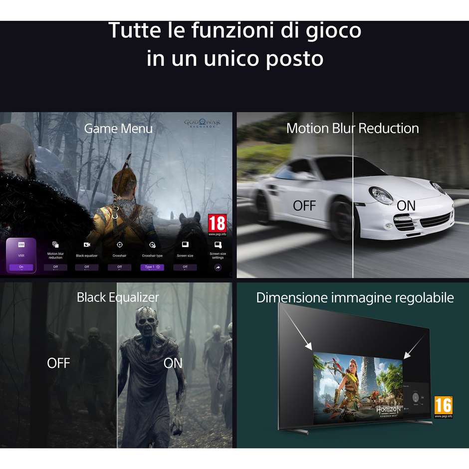 SONY K65XR8APAEP TV OLED 65" Smart TV Wi-Fi Classe E Colore Nero