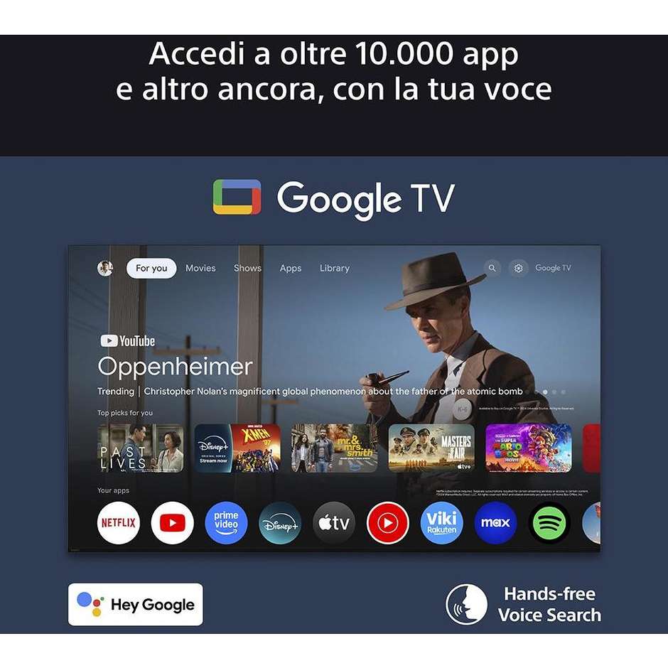 Sony K65XR8M25B TV OLED 65" 4K Ultra HD Smart TV Classe F Colore Nero