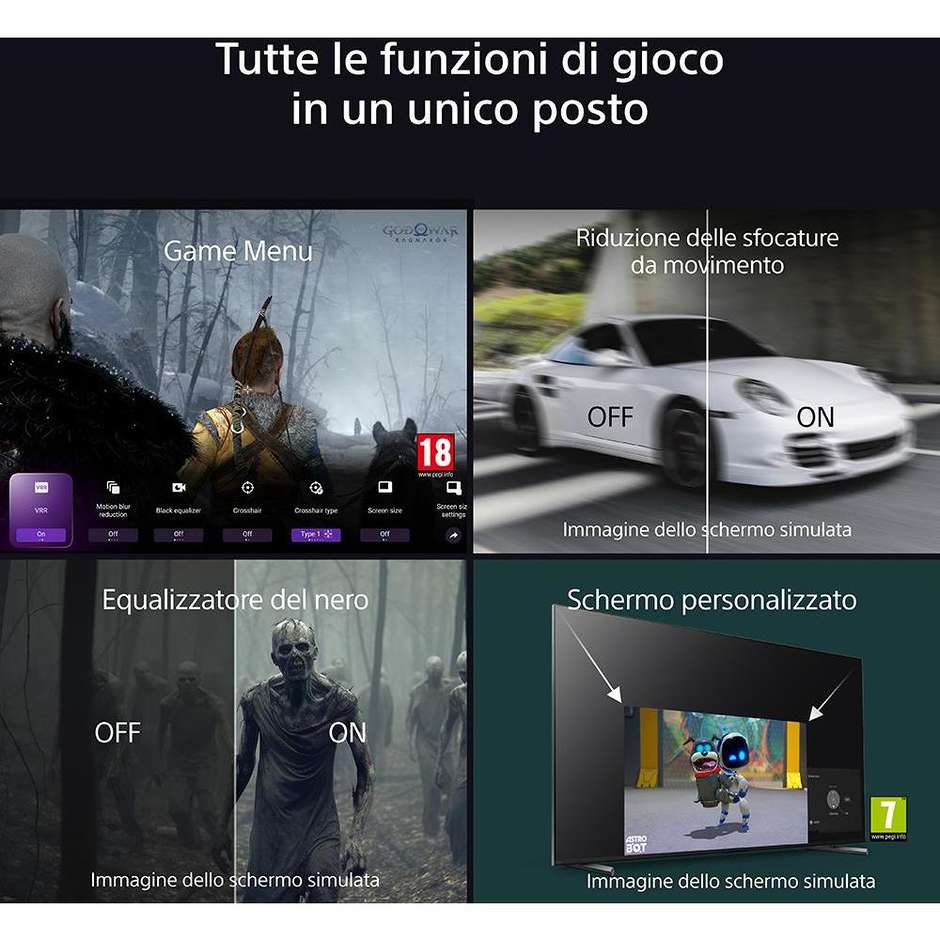 Sony K65XR8M25B TV OLED 65" 4K Ultra HD Smart TV Classe F Colore Nero