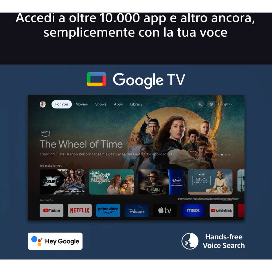 Sony K77XR8APAEP TV LED 77" 4K Ultra HD Smart TV Wi-Fi Classe E Colore Nero
