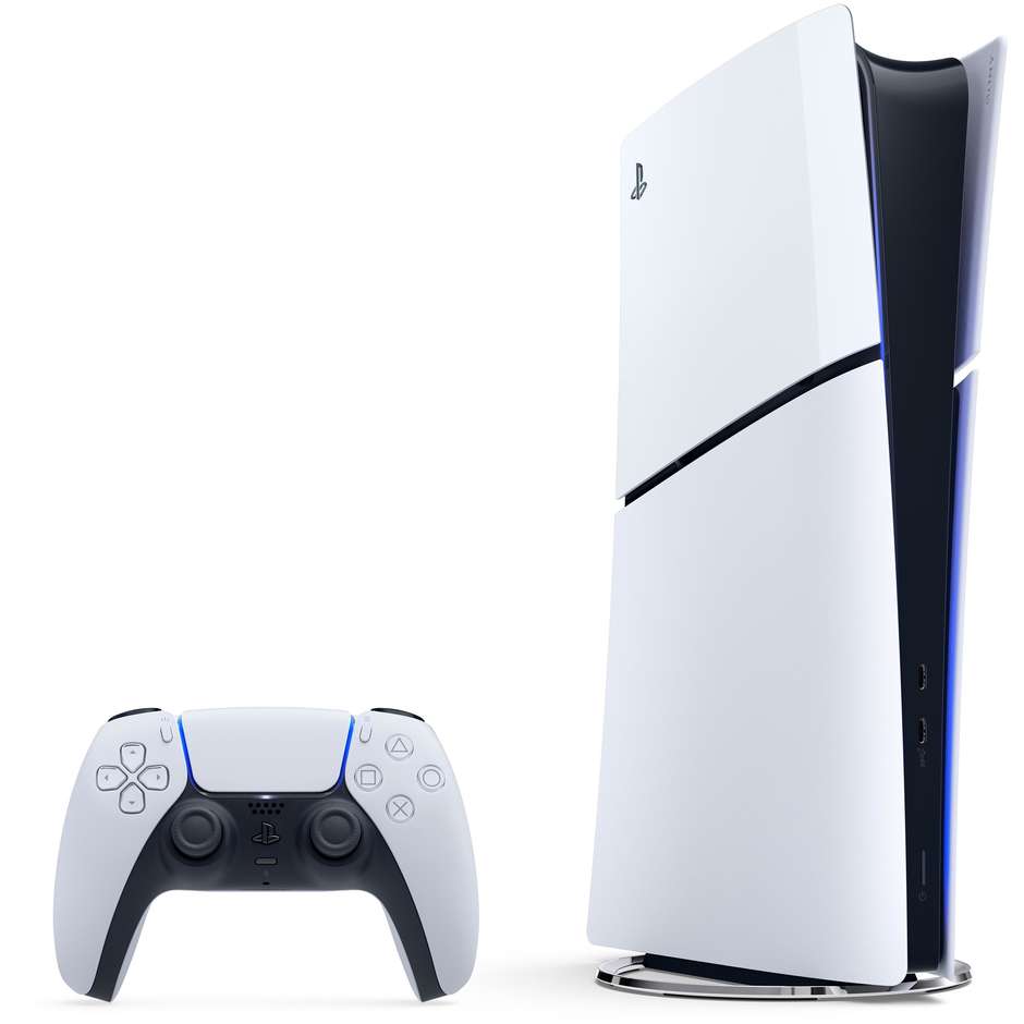 Sony PlayStation 5 Digital Edition Slim 825GB (1000049749) Console da Gioco SSD 825GB NVMe Ray Tracing 4K 120fps con Controller DualSense Bianco e Nero