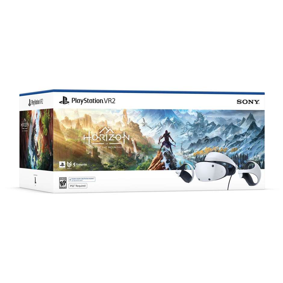 Sony Playstation VR2 + Horizon Call of The Mountain Visore per Realtà Aumentata per Playstation 5 colore bianco