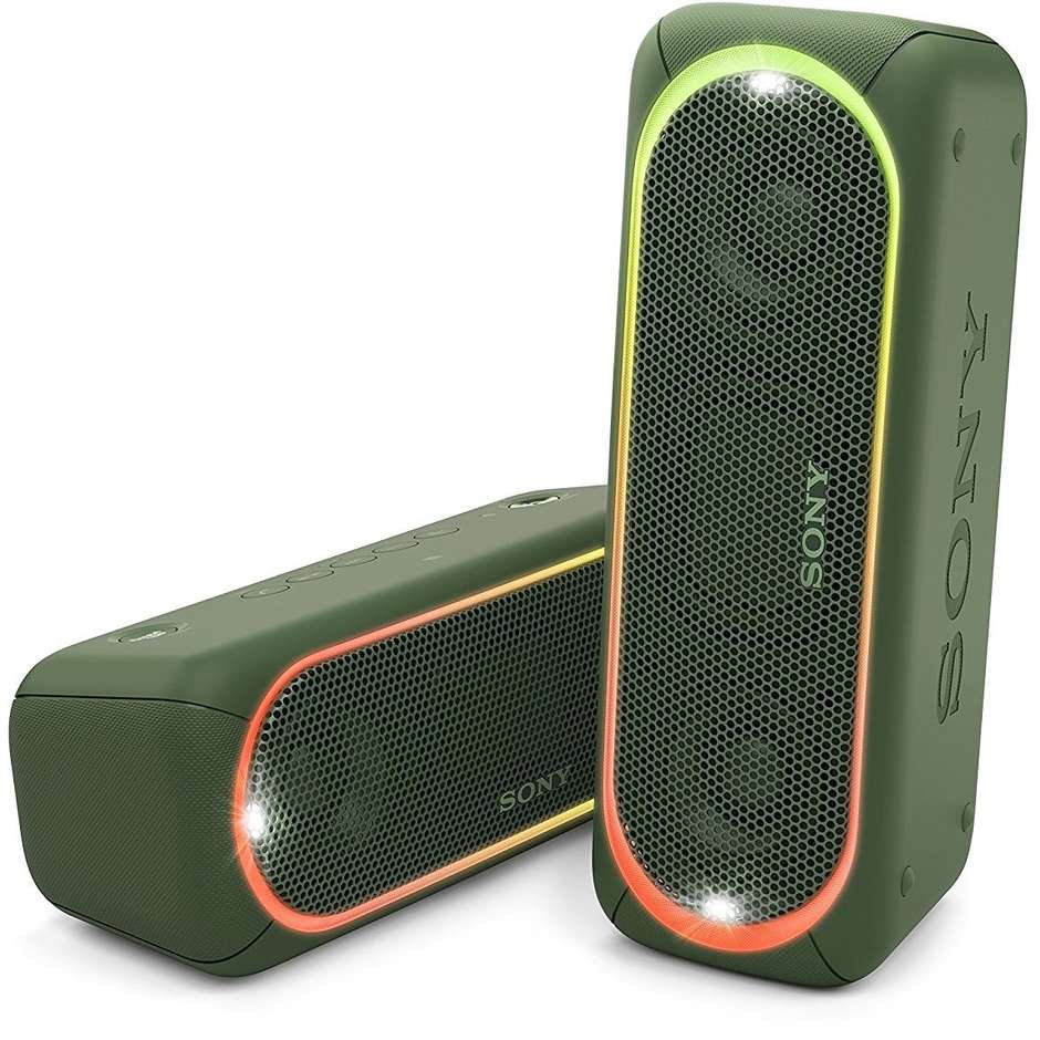 Sony SRS-XB30 speaker portatile wireless Bluetooth con luci colore verde