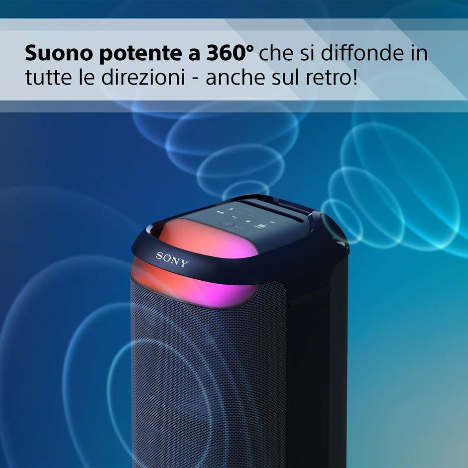 Sony SRS-XV800 Altoparlante Bluetooth Party 360° 25h IPX4 Karaoke Ottico Nero