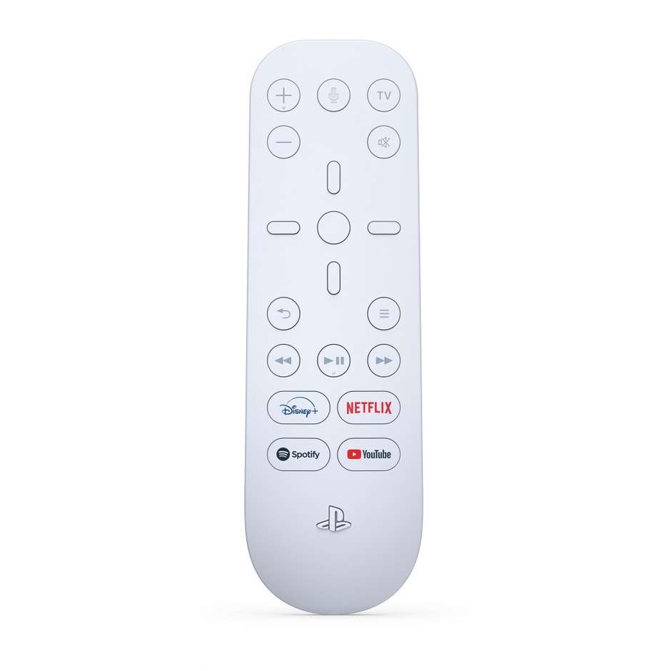Sony Telecomando Media Ufficiale per PlayStation 5 (9801122) Telecomando Multimediale Wireless con Tasti Rapidi per App di Streaming e Trasmettitore IR Bianco e Nero