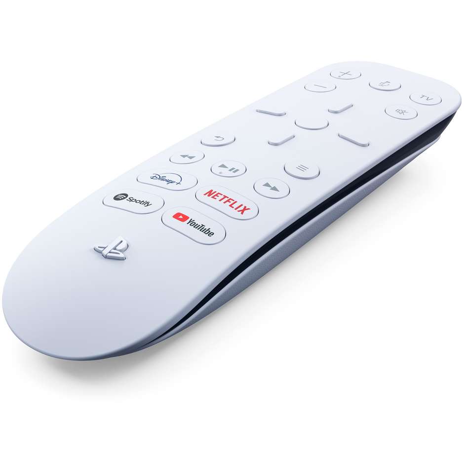 Sony Telecomando Media Ufficiale per PlayStation 5 (9801122) Telecomando Multimediale Wireless con Tasti Rapidi per App di Streaming e Trasmettitore IR Bianco e Nero