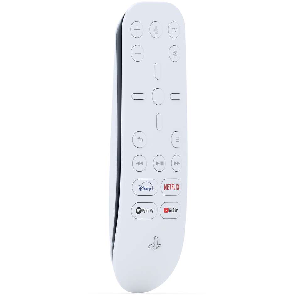 Sony Telecomando Media Ufficiale per PlayStation 5 (9801122) Telecomando Multimediale Wireless con Tasti Rapidi per App di Streaming e Trasmettitore IR Bianco e Nero