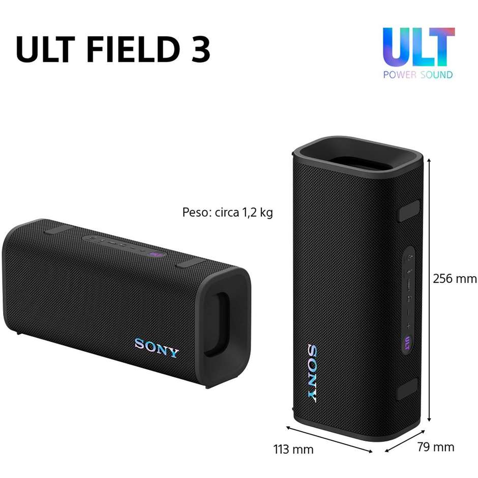 Sony ULT FIELD 3 Speaker Bluetooth portatile Colore Nero
