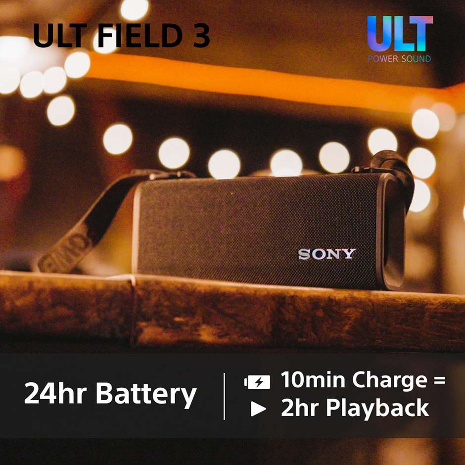 Sony ULT FIELD 3 SRSULT30H Speaker Bluetooth IP66/IP67 24 ore grigio