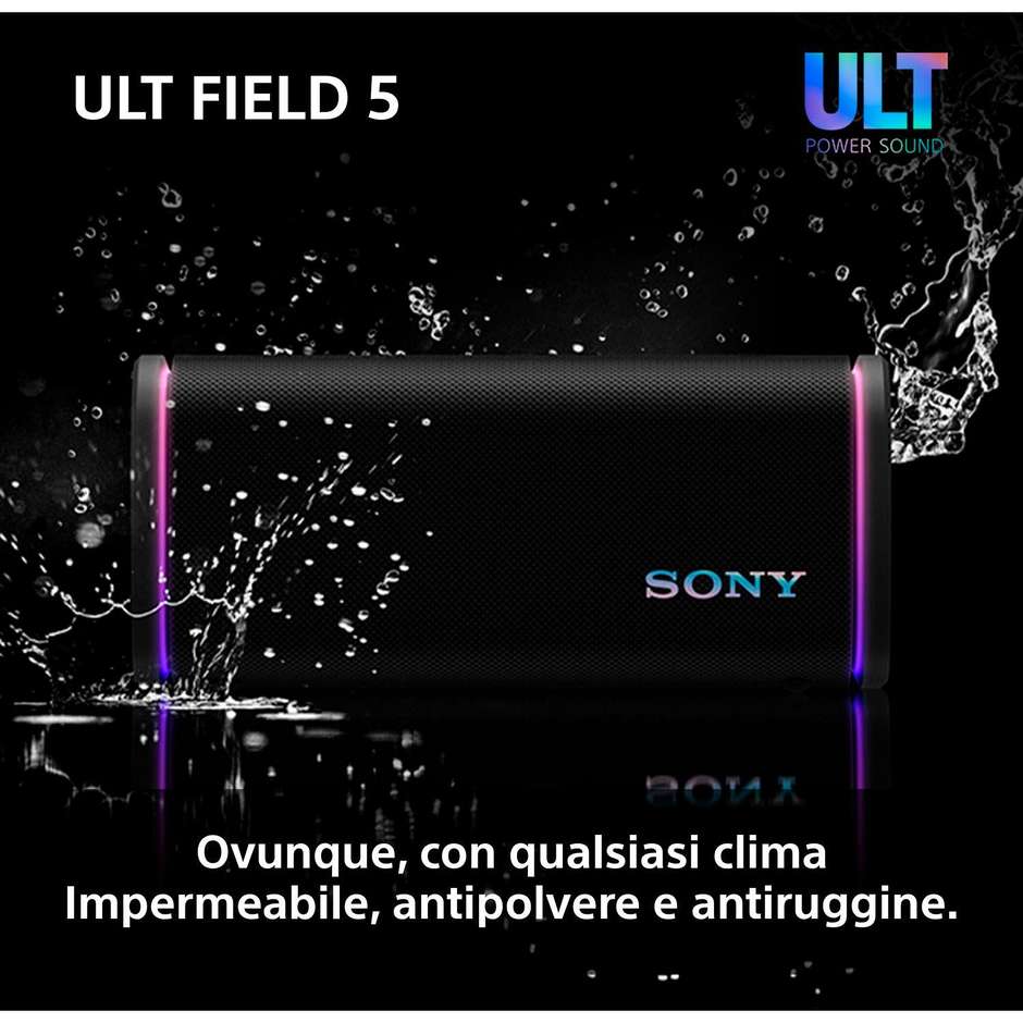 Sony ULT FIELD 5 SRSULT50B Altoparlante Bluetooth Portatile IP67 25h LDAC Nero