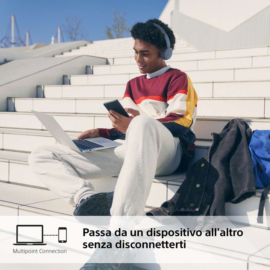 Sony WH-CH520 Cuffie Bluetooth On-Ear Microfono DSEE 50h USB-C Blu