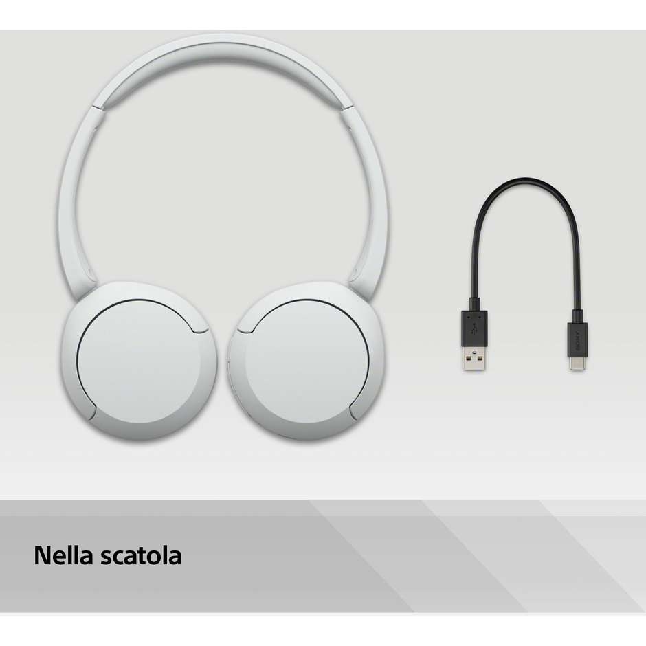 Sony WH-CH520 Cuffie Bluetooth Wireless Colore Bianco