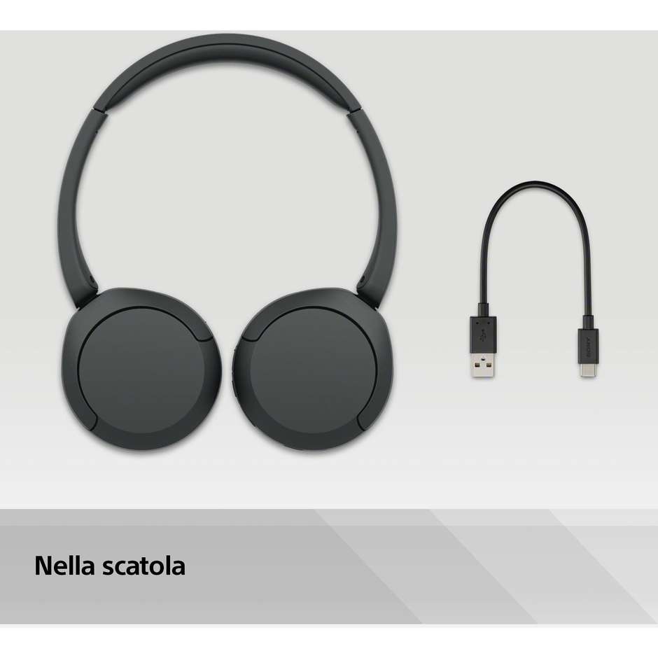 Sony WH-CH520 Cuffie Bluetooth Wireless Colore Nero