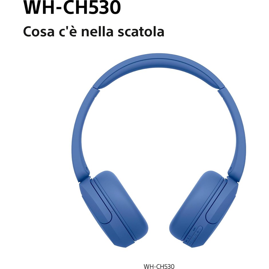 Sony WH-CH530 Cuffie wireless on-ear Bluetooth 6.0 multipoint 55 ore cobalto