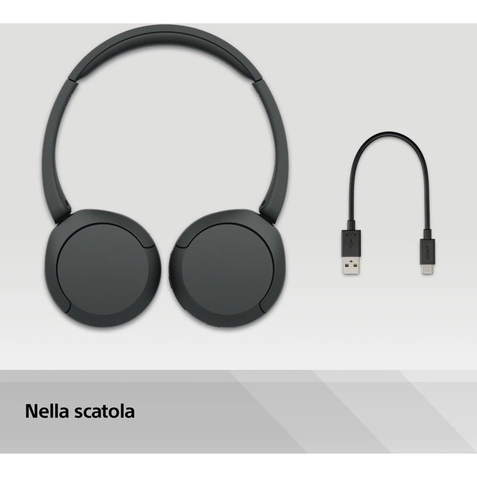 Sony WH-CH530 Cuffie wireless on-ear Bluetooth 6.0 multipoint 55 ore nere