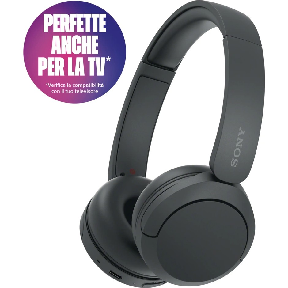 Sony WH-CH530 Cuffie wireless on-ear Bluetooth 6.0 multipoint 55 ore nere