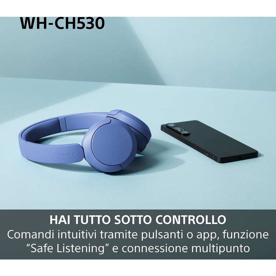 Sony WH-CH530 Cuffie wireless on-ear Bluetooth 6.0 multipoint 55 ore rosa