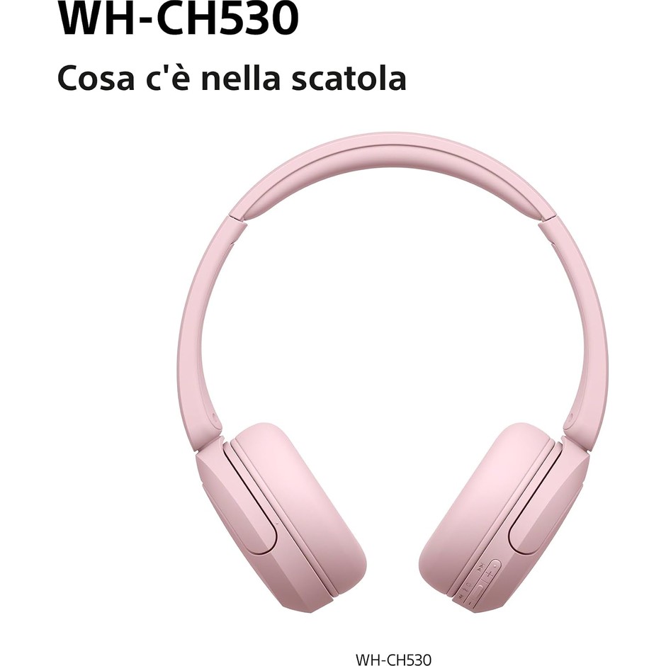 Sony WH-CH530 Cuffie wireless on-ear Bluetooth 6.0 multipoint 55 ore rosa