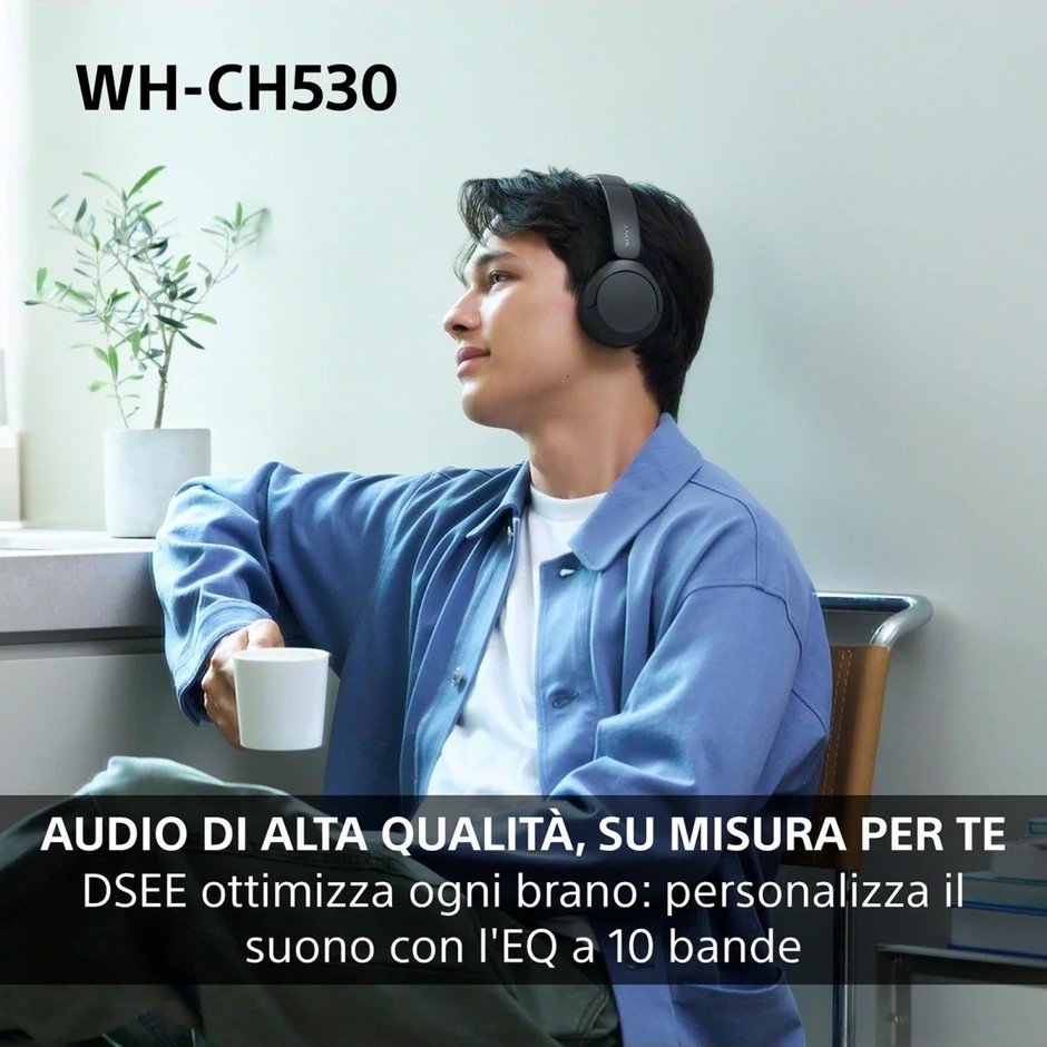 Sony WH-CH530 Cuffie wireless on-ear Bluetooth 6.0 multipoint 55 ore verde menta
