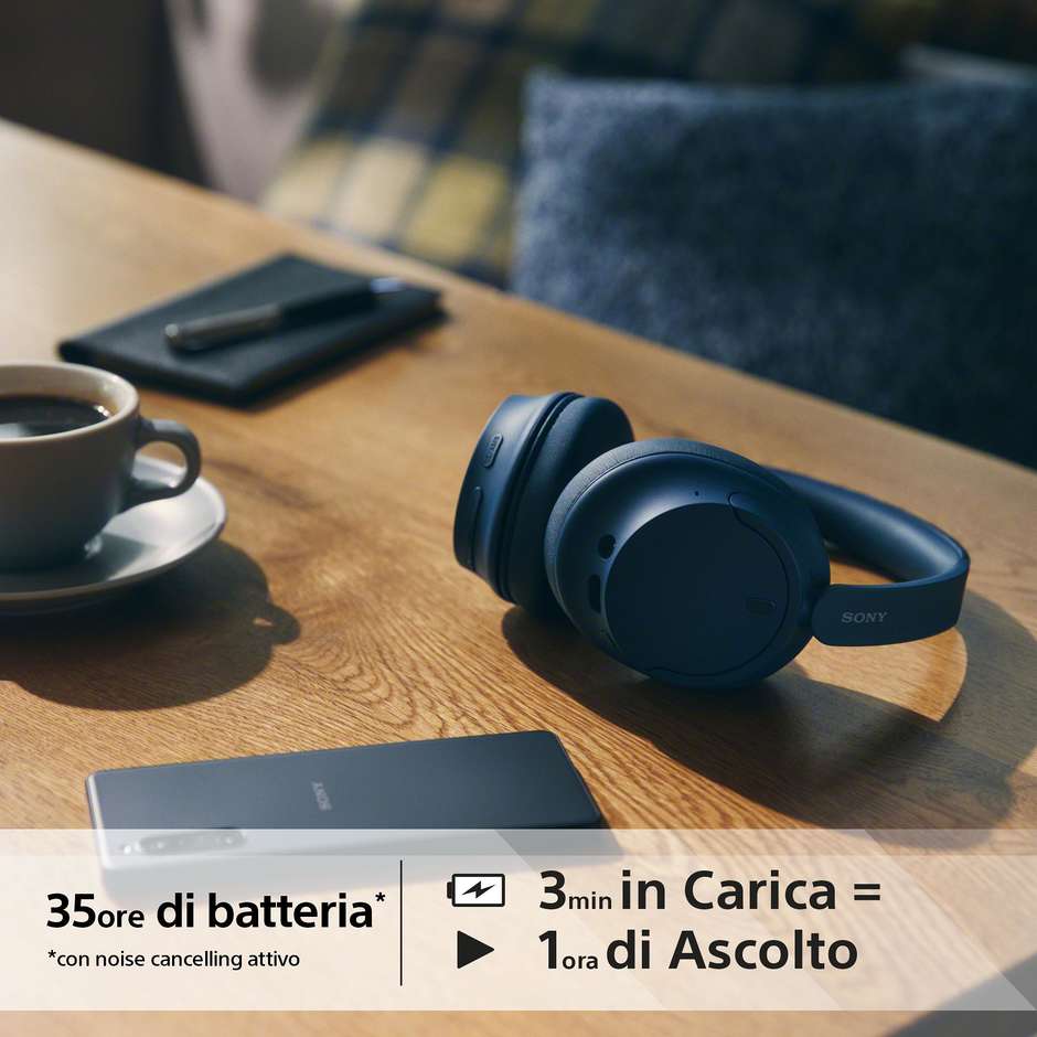 Sony WH-CH720 Cuffie Bluetooth wireless con cancellazione del rumore Bluetooth Colore Blu