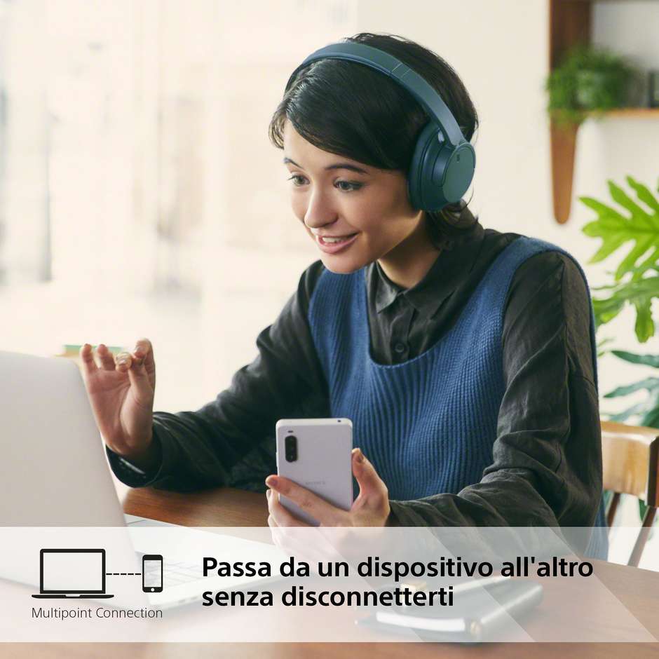 Sony WH-CH720 Cuffie Bluetooth wireless con cancellazione del rumore Bluetooth Colore Blu